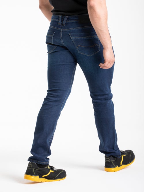 Jeans de travail coupe droite ajustée denim brossé stretch WORK0 'Rica Lewis' - Kiabi