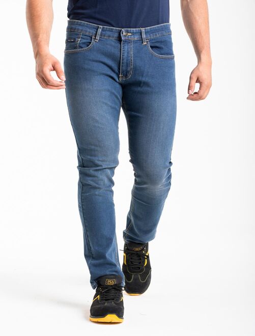 Jeans de travail coupe droite ajustée stone brossé stretch WORK3 'Rica Lewis' - Kiabi