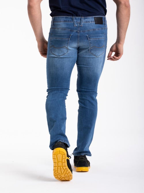 Jeans de travail coupe droite ajustée stretch super stone washed WORK1 'Rica Lewis' - Kiabi