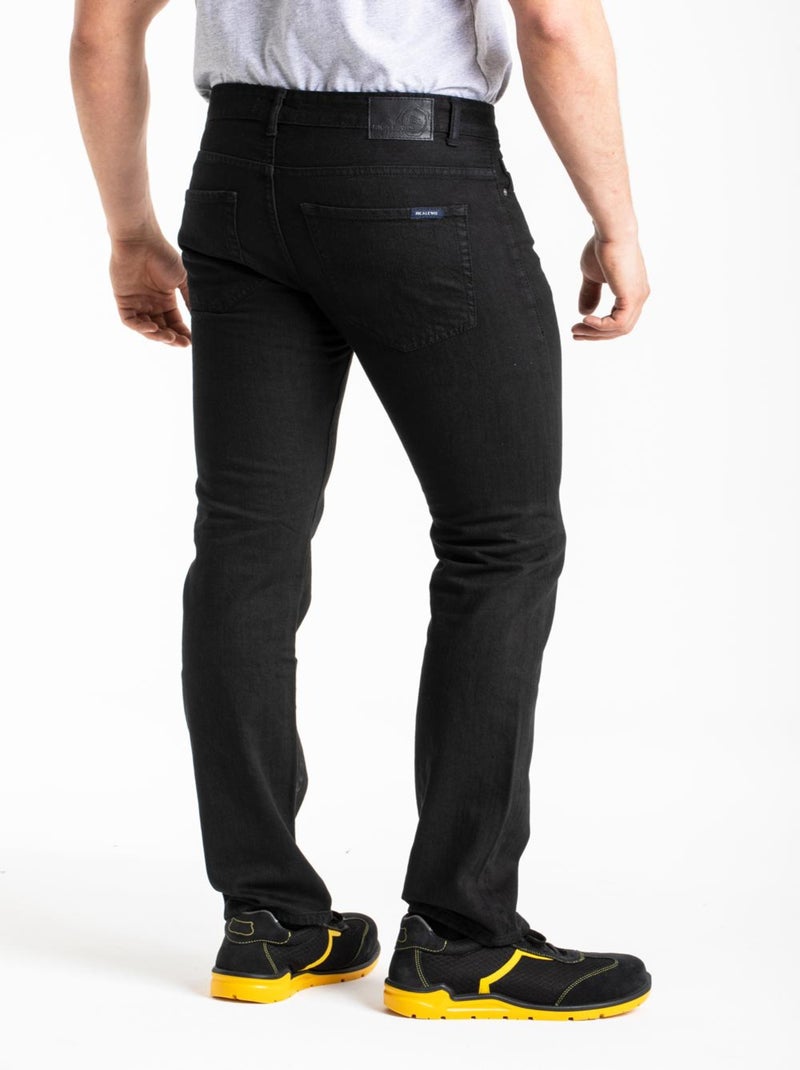 Jeans de travail coupe droite ajustée twill stretch WORK9 'Rica Lewis' Noir - Kiabi