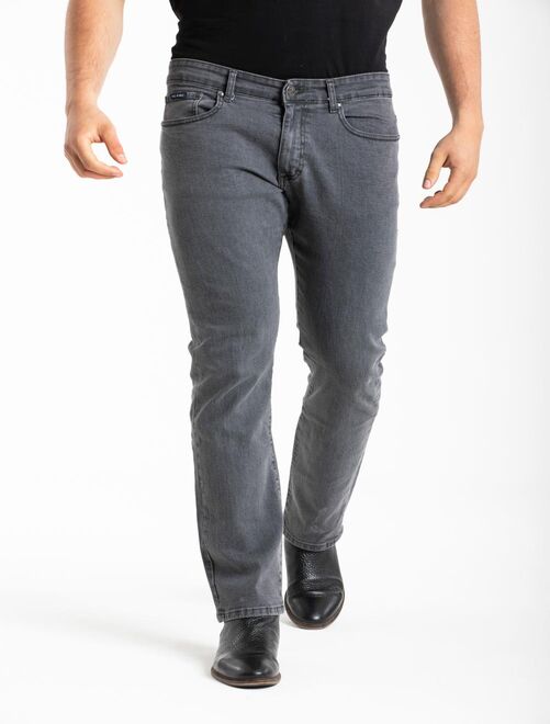 Jeans de travail coupe droite confort denim stretch gris WORK11 'Rica Lewis' - Kiabi