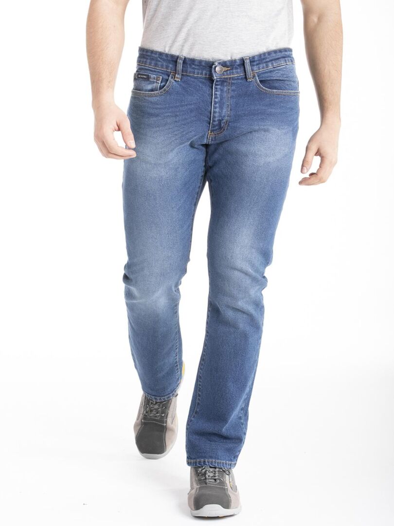 Jeans de travail coupe droite denim extra lourd brossé stretch ENDUR2 'Rica Lewis' Bleu - Kiabi