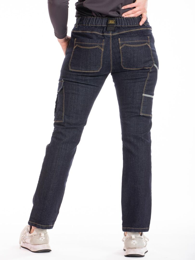 Jeans de travail multi poches stretch brut BETTYA 'Rica Lewis' Bleu - Kiabi