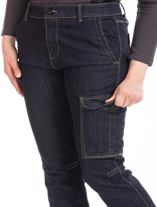 Jeans de travail multi poches stretch brut BETTYA 'Rica Lewis' - Kiabi