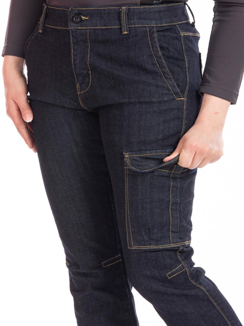 Jeans de travail multi poches stretch brut BETTYA 'Rica Lewis' Bleu - Kiabi