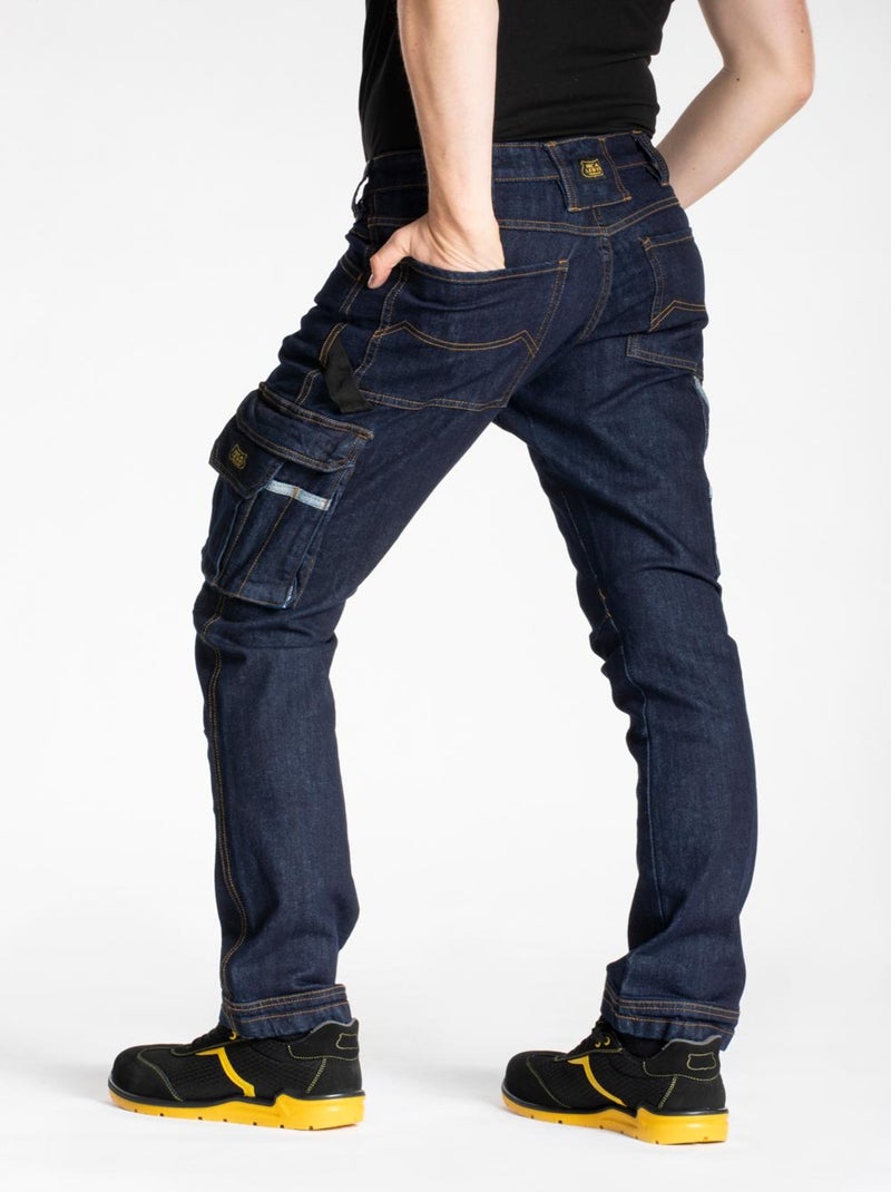 Jeans de travail multi poches stretch brut JOBA 'Rica Lewis' Bleu - Kiabi