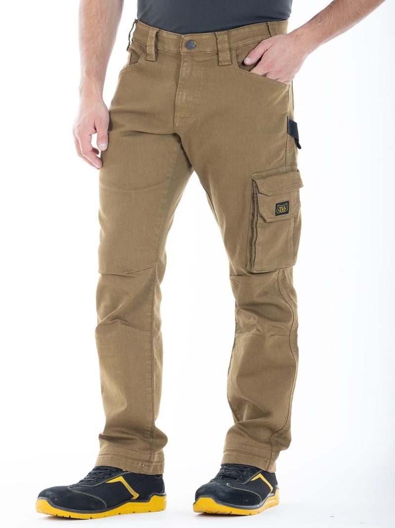 Jeans de travail multi poches stretch JOBC 'Rica Lewis' Camel - Kiabi