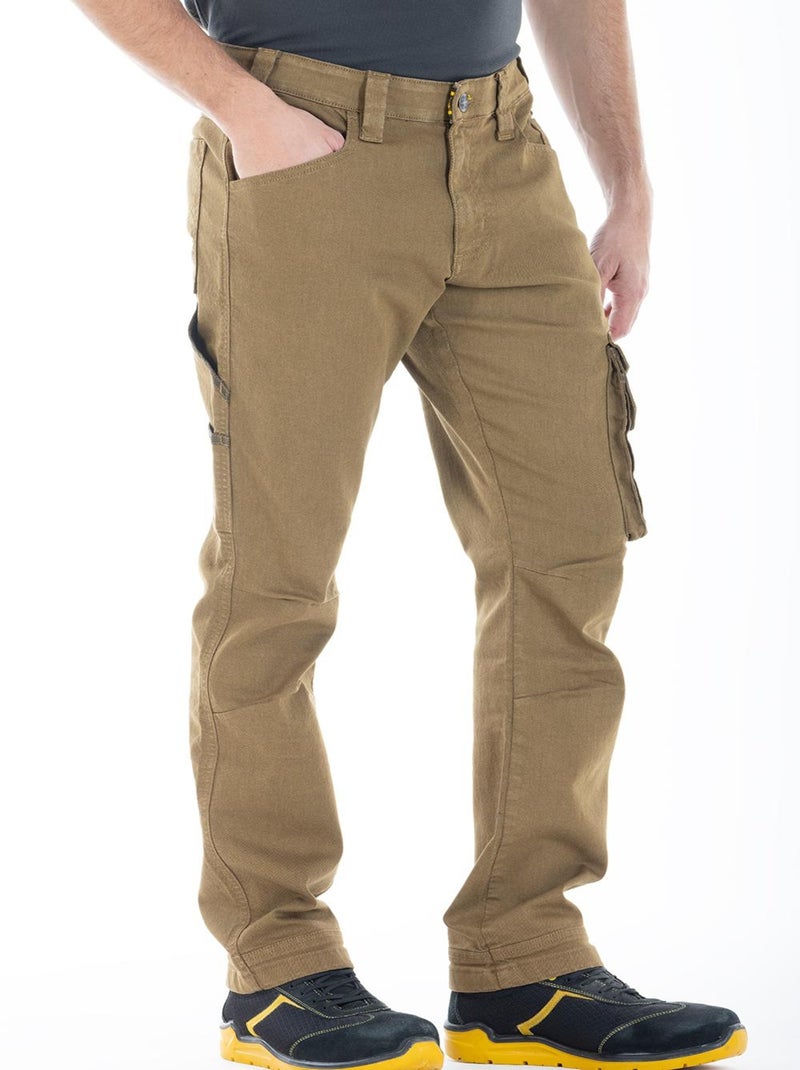 Jeans de travail multi poches stretch JOBC 'Rica Lewis' Camel - Kiabi