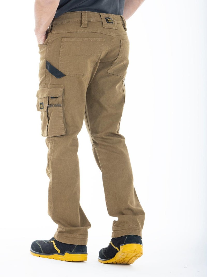 Jeans de travail multi poches stretch JOBC 'Rica Lewis' Camel - Kiabi