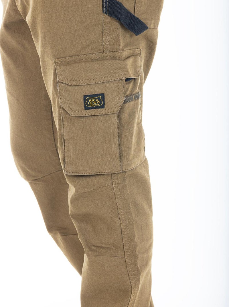 Jeans de travail multi poches stretch JOBC 'Rica Lewis' Camel - Kiabi