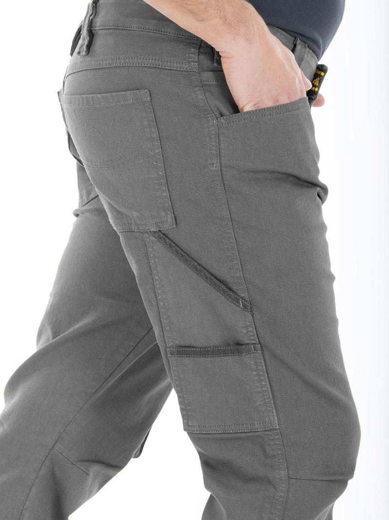 Jeans de travail multi poches stretch JOBC 'Rica Lewis' Gris clair - Kiabi