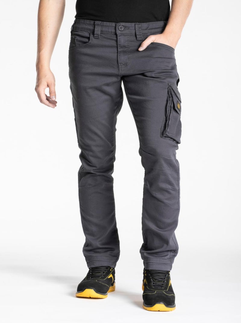 Jeans de travail multi poches stretch JOBC 'Rica Lewis' Gris foncé - Kiabi