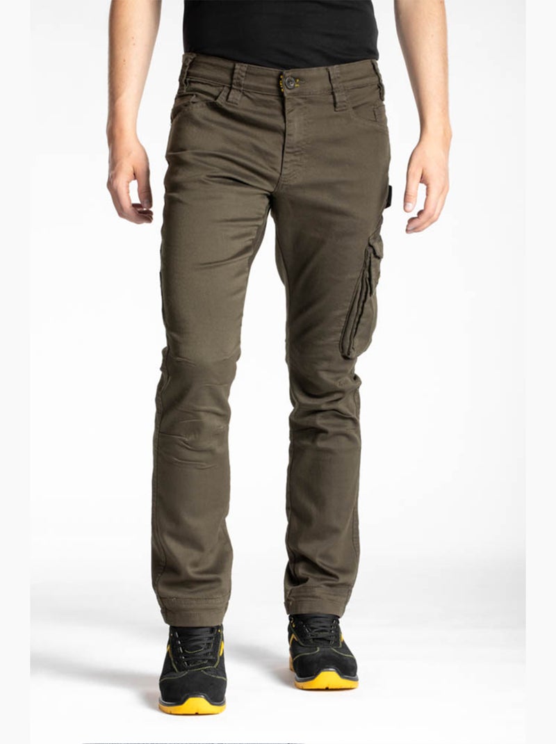 Jeans de travail multi poches stretch JOBC 'Rica Lewis' Kaki - Kiabi