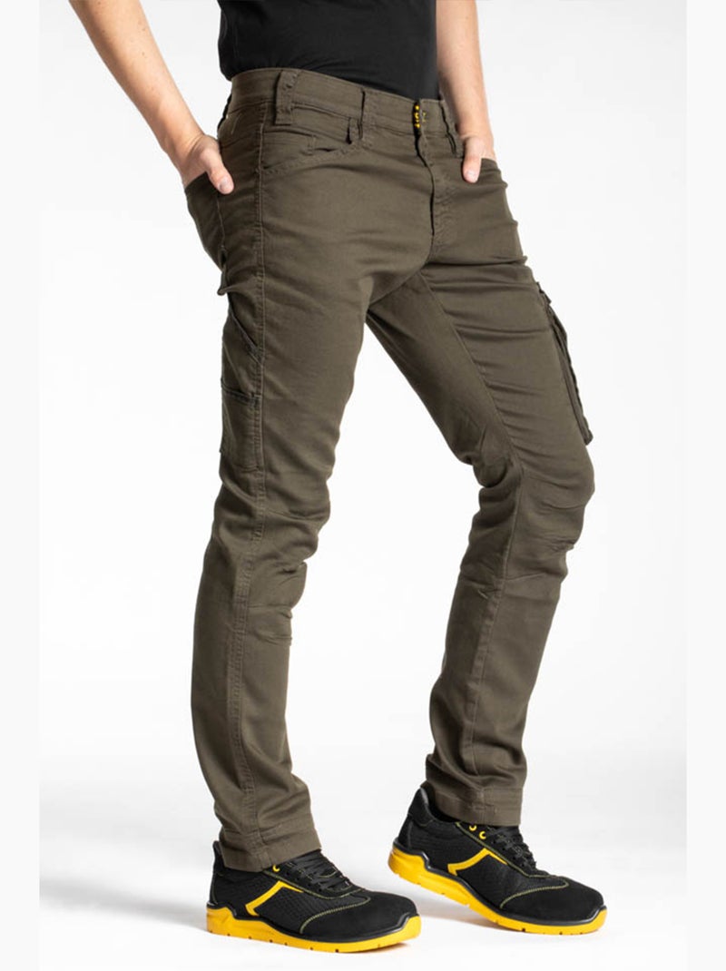 Jeans de travail multi poches stretch JOBC 'Rica Lewis' Kaki - Kiabi