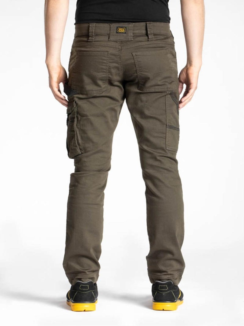 Jeans de travail multi poches stretch JOBC 'Rica Lewis' Kaki - Kiabi