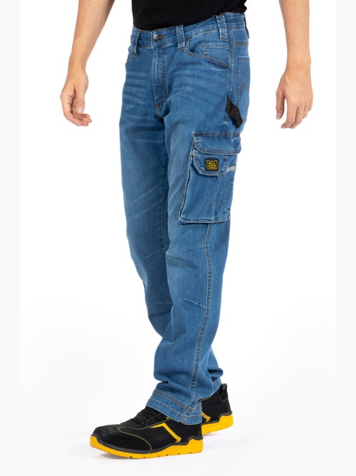 Jeans de travail multipoches denim léger Fibreflex® JOBL - Kiabi