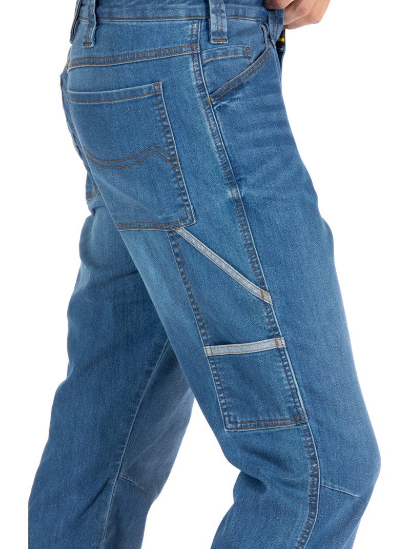 Jeans de travail multipoches denim léger Fibreflex® JOBL Bleu - Kiabi