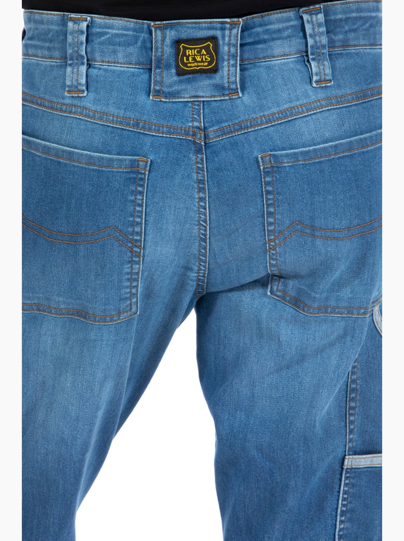 Jeans de travail multipoches denim léger Fibreflex® JOBL Bleu - Kiabi