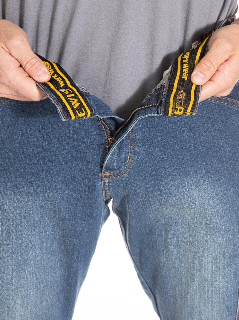 Jeans de travail stretch avec emplacement genouillères JOBPRO 'Rica Lewis' Bleu - Kiabi
