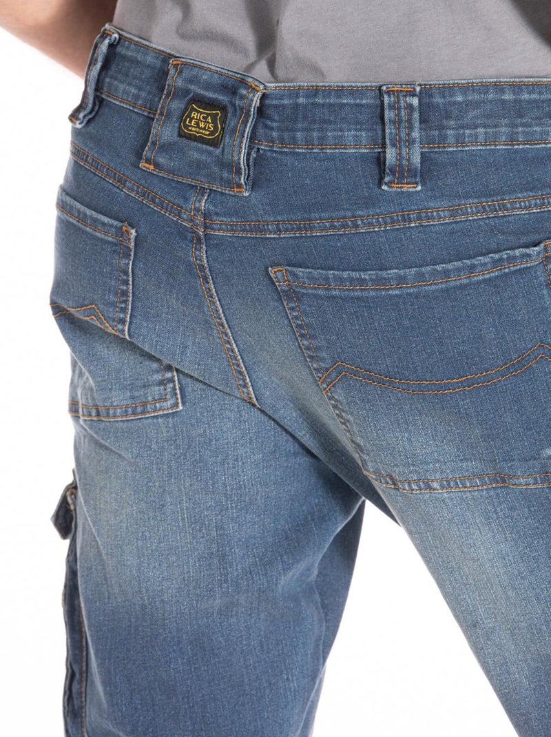 Jeans de travail stretch avec emplacement genouillères JOBPRO 'Rica Lewis' Bleu - Kiabi