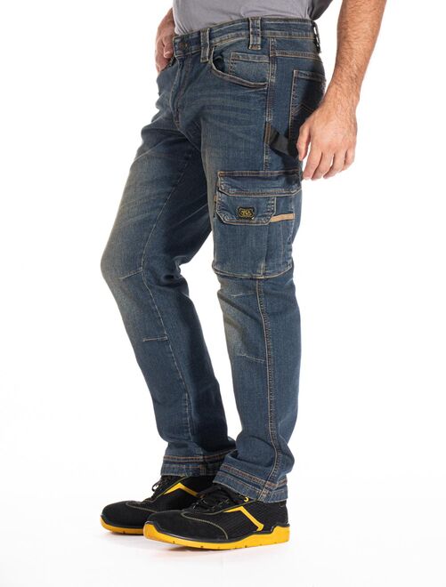 Jeans de travail stretch coupe confort dirty JOBDY 'Rica Lewis' - Kiabi