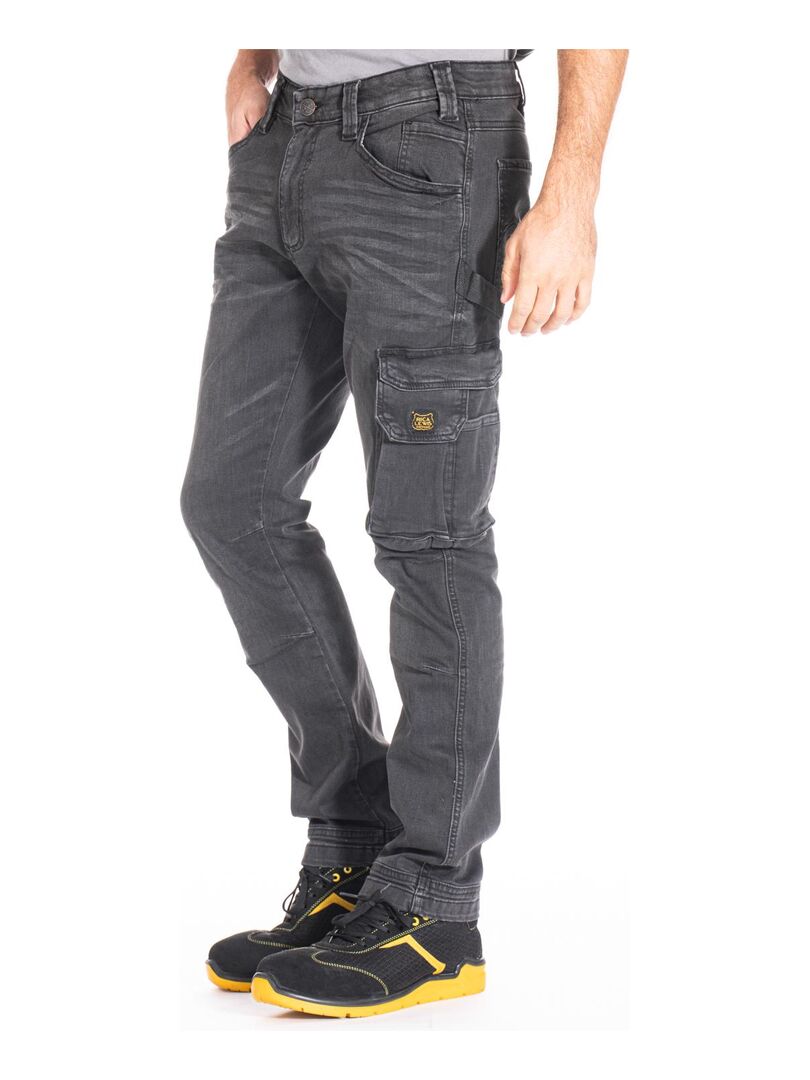 Jeans de travail stretch coupe confort JOBGR 'Rica Lewis' Gris - Kiabi