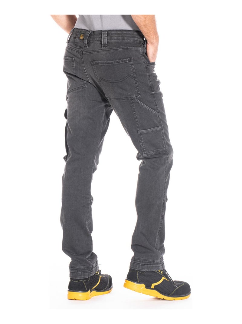 Jeans de travail stretch coupe confort JOBGR 'Rica Lewis' Gris - Kiabi