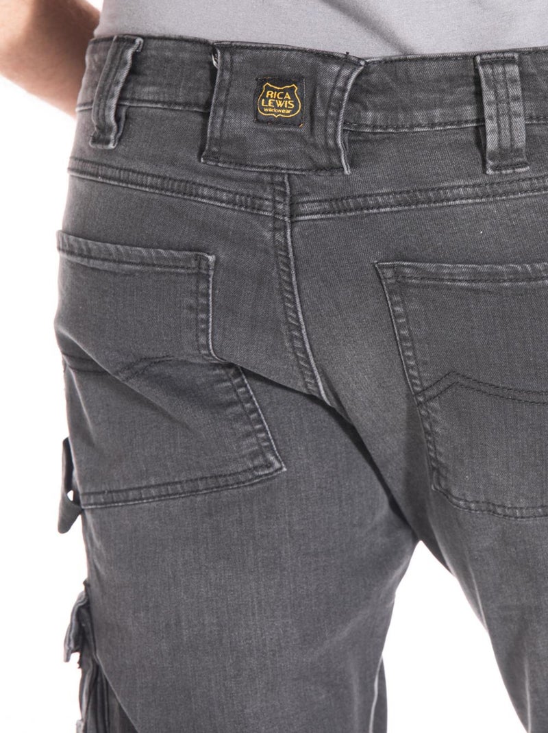 Jeans de travail stretch coupe confort JOBGR 'Rica Lewis' Gris - Kiabi