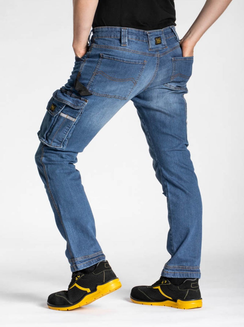 Jeans de travail workwear stretch coupe confort JOB 'Rica Lewis' Bleu - Kiabi