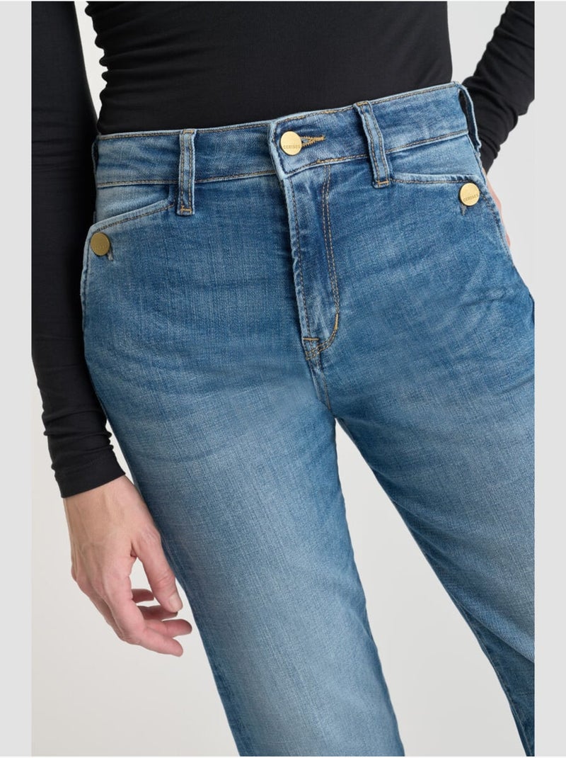 Jeans droite 7/8ème 'Le Temps Des Cerises' Bleu - Kiabi