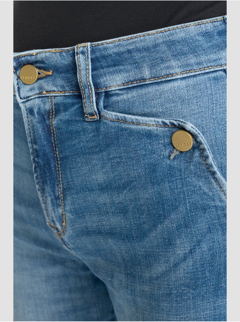 Jeans droite 7/8ème 'Le Temps Des Cerises' Bleu - Kiabi