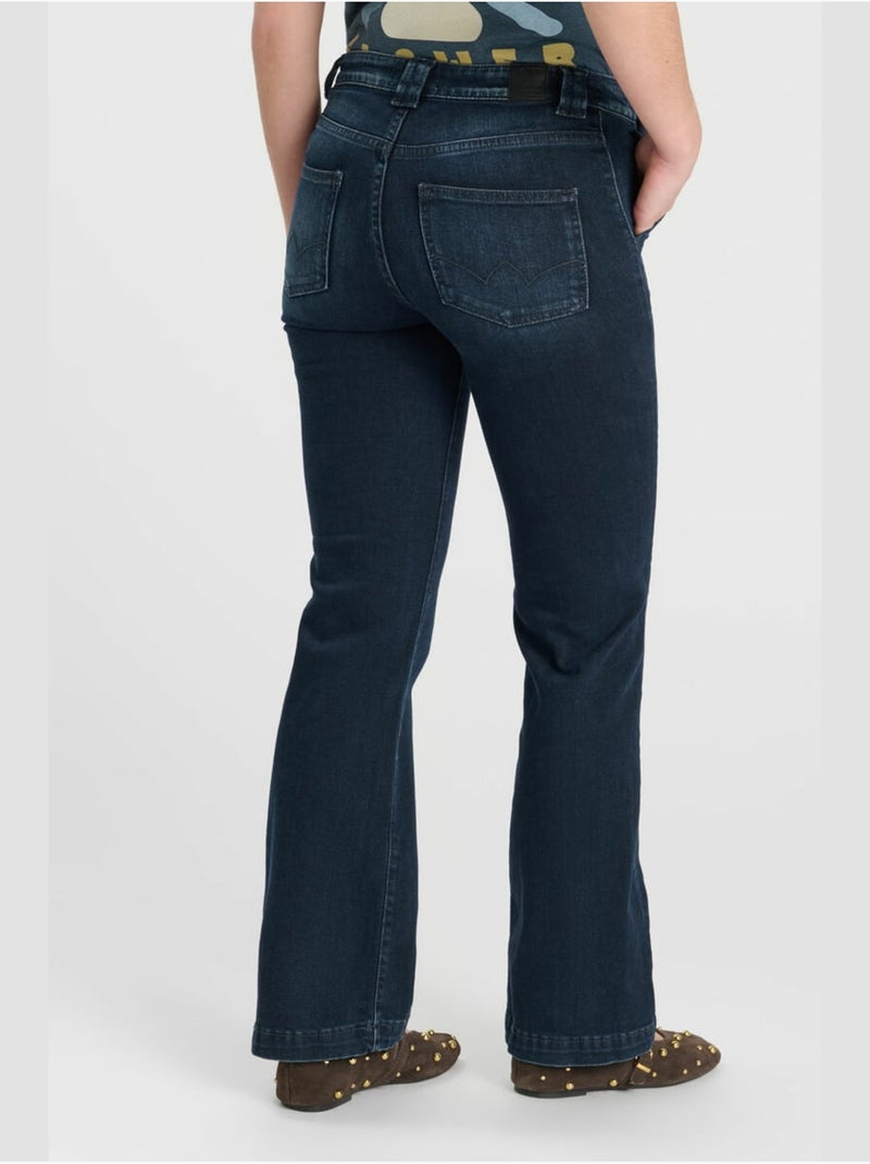 Jeans flare 'le temps des cerises' Bleu - Kiabi