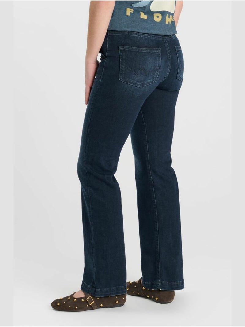 Jeans flare 'le temps des cerises' Bleu - Kiabi