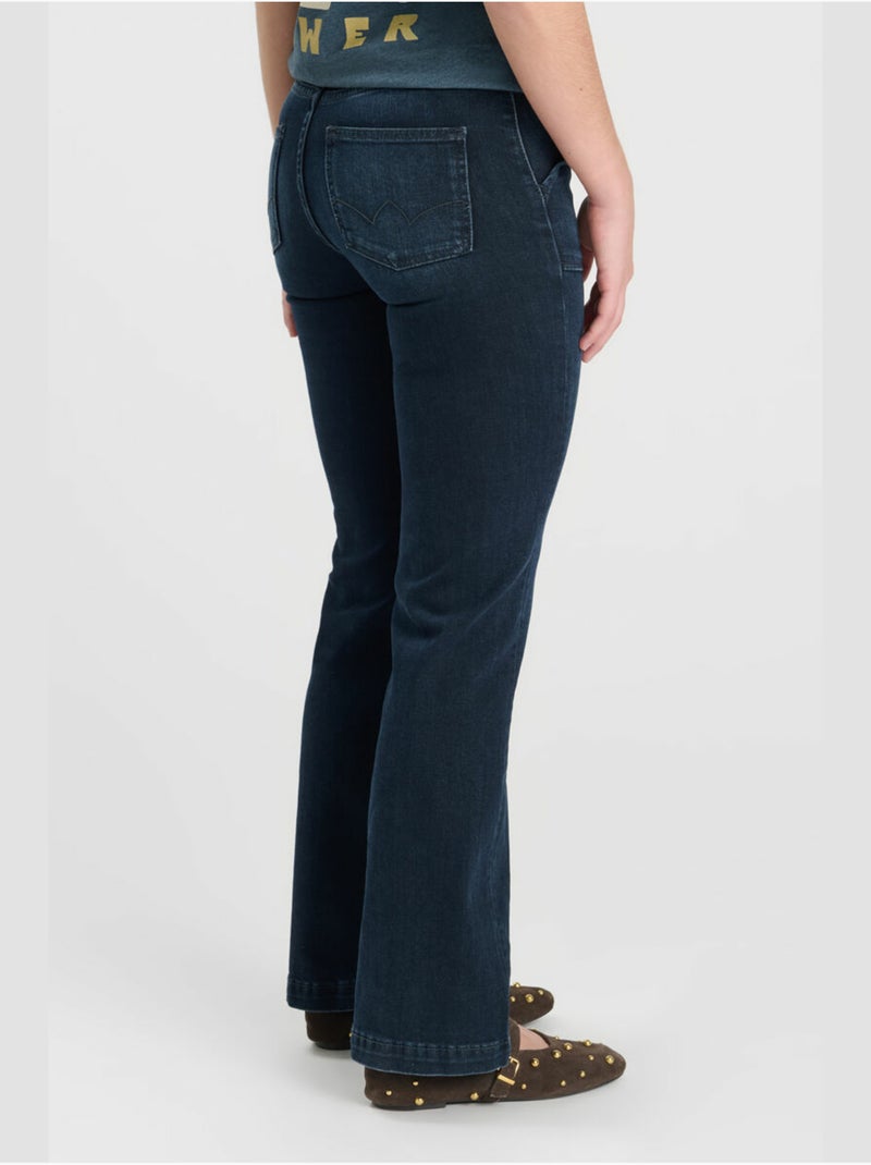 Jeans flare 'le temps des cerises' Bleu - Kiabi