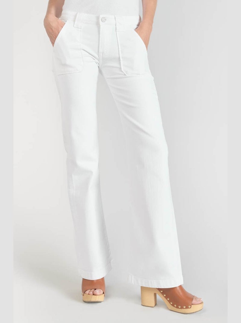 Jeans flare très évasé 'Le Temps Des Cerises' Blanc - Kiabi