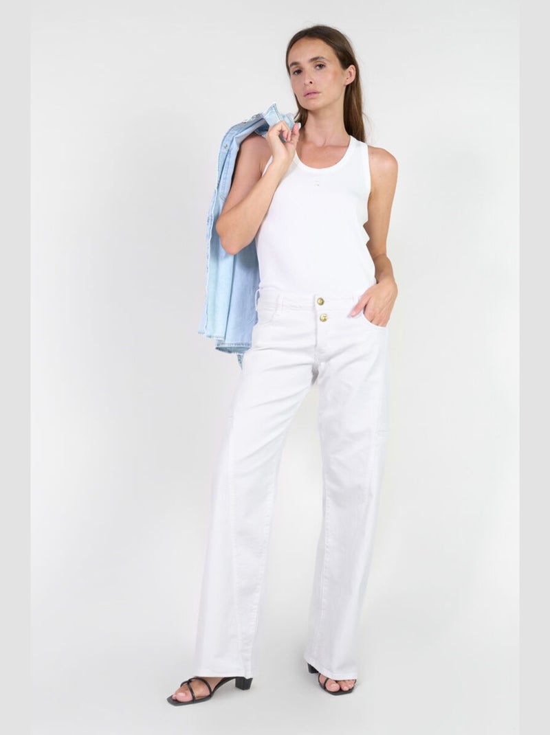 Jeans flare très évasé 'Le Temps Des Cerises' Blanc - Kiabi