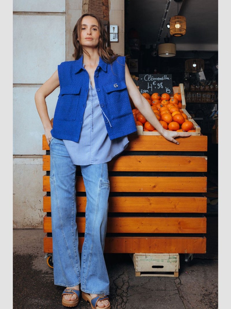 Jeans flare très évasé 'Le Temps Des Cerises' Bleu - Kiabi