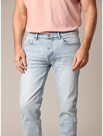 Jeans homme JOSUE en denim light stone destroy 'Deeluxe'