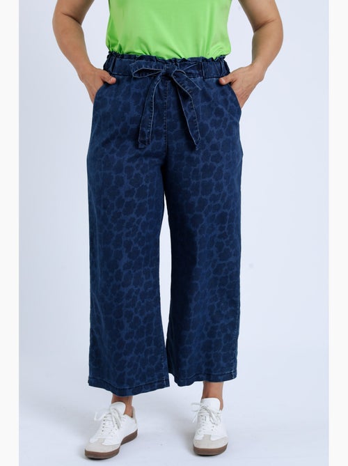 Jeans large 3/4 imprimé peau de bête PAPRIKA - Kiabi