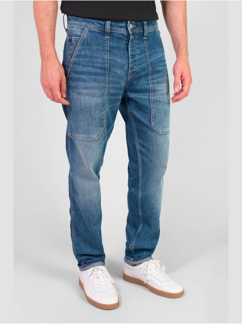 Jeans loose loose large 'le temps des cerises' Bleu - Kiabi