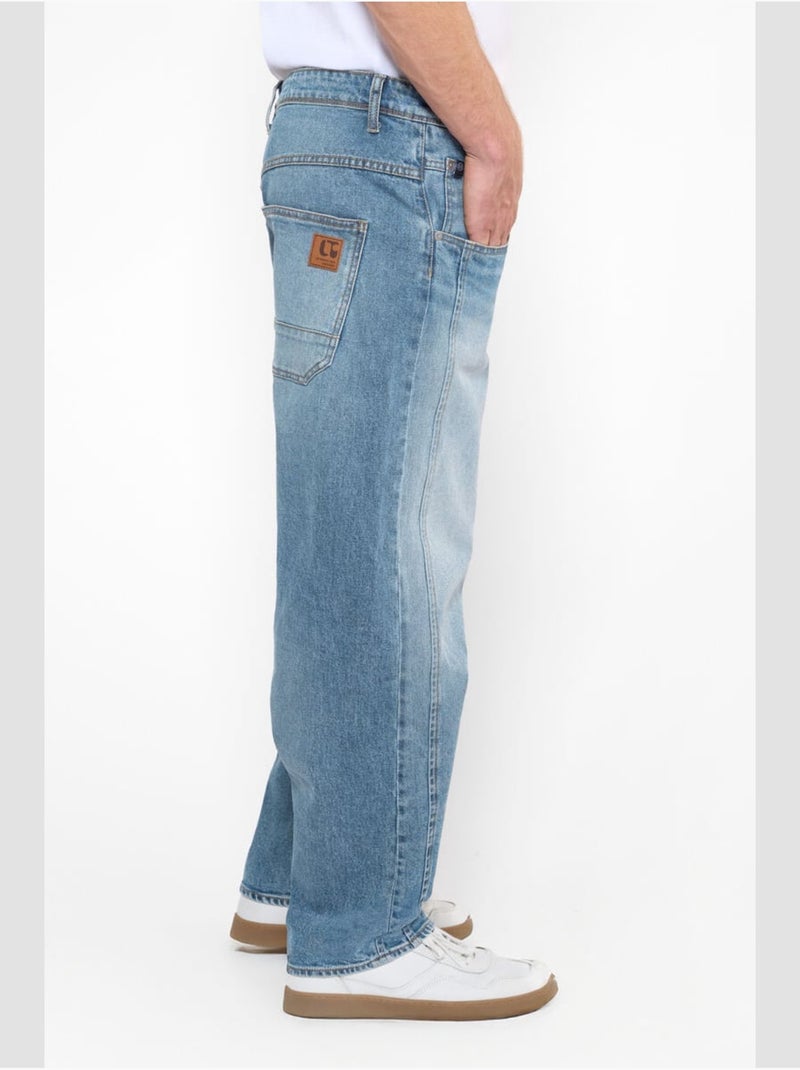 Jeans loose loose large 'le temps des cerises' Bleu - Kiabi