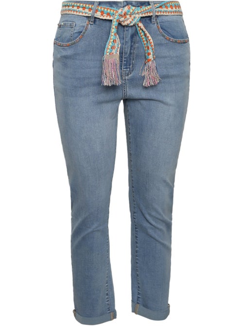 Jeans Louise slim 3/4 avec ceinture fantaisie PAPRIKA - Kiabi Jeans Louise slim 3/4 avec ceinture fantaisie PAPRIKA - Kiabi