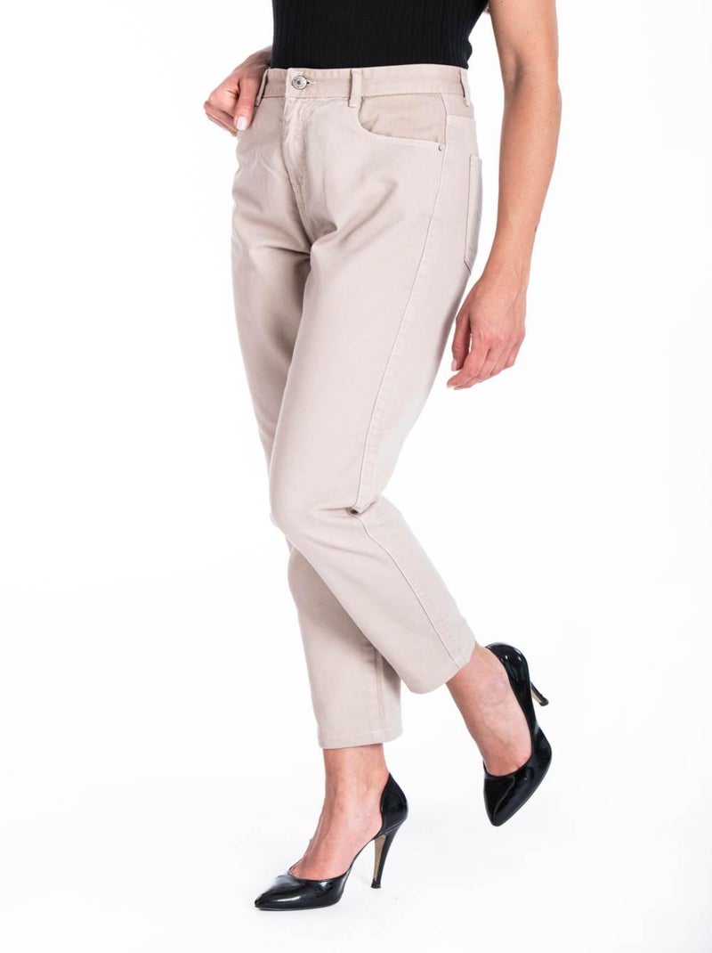 Jeans mom couleur NADIRA 'Rica Lewis' Beige - Kiabi
