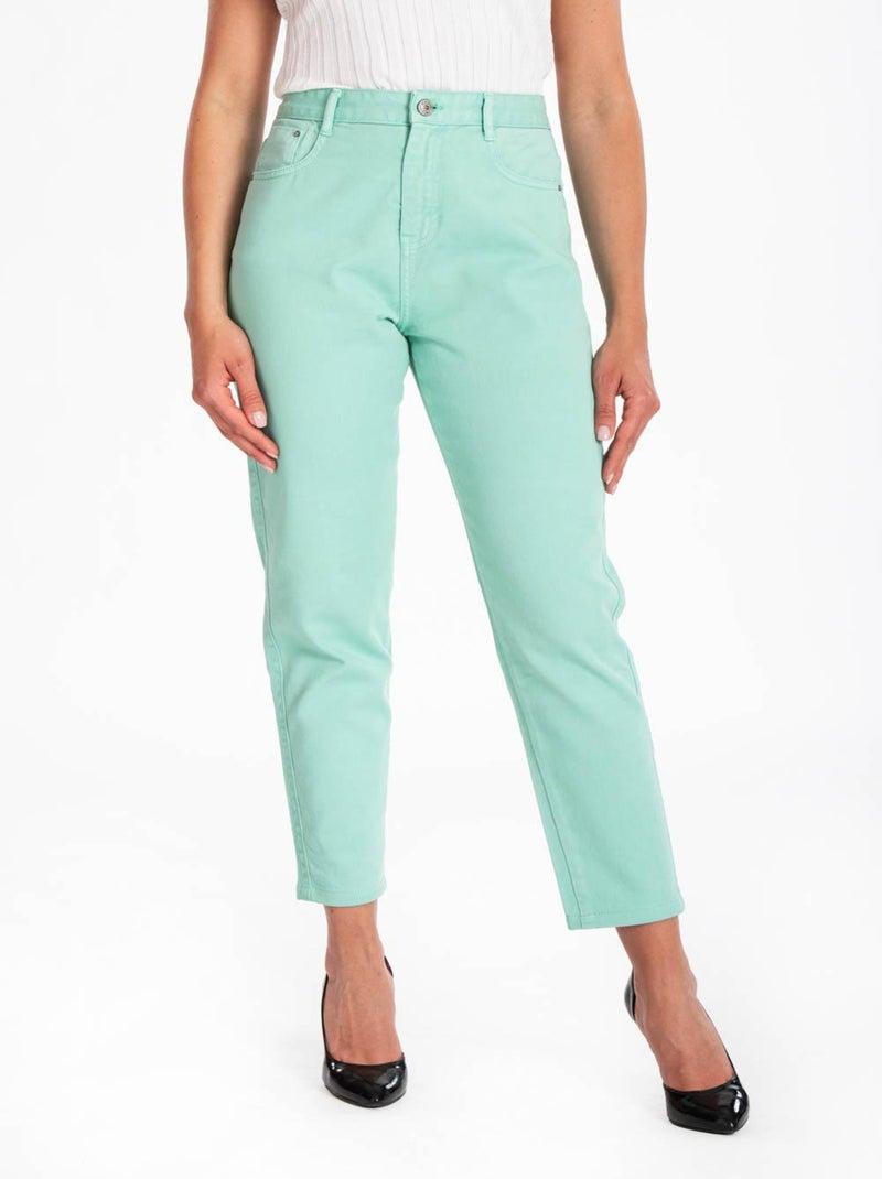 Jeans mom couleur NADIRA 'Rica Lewis' Vert d'eau - Kiabi
