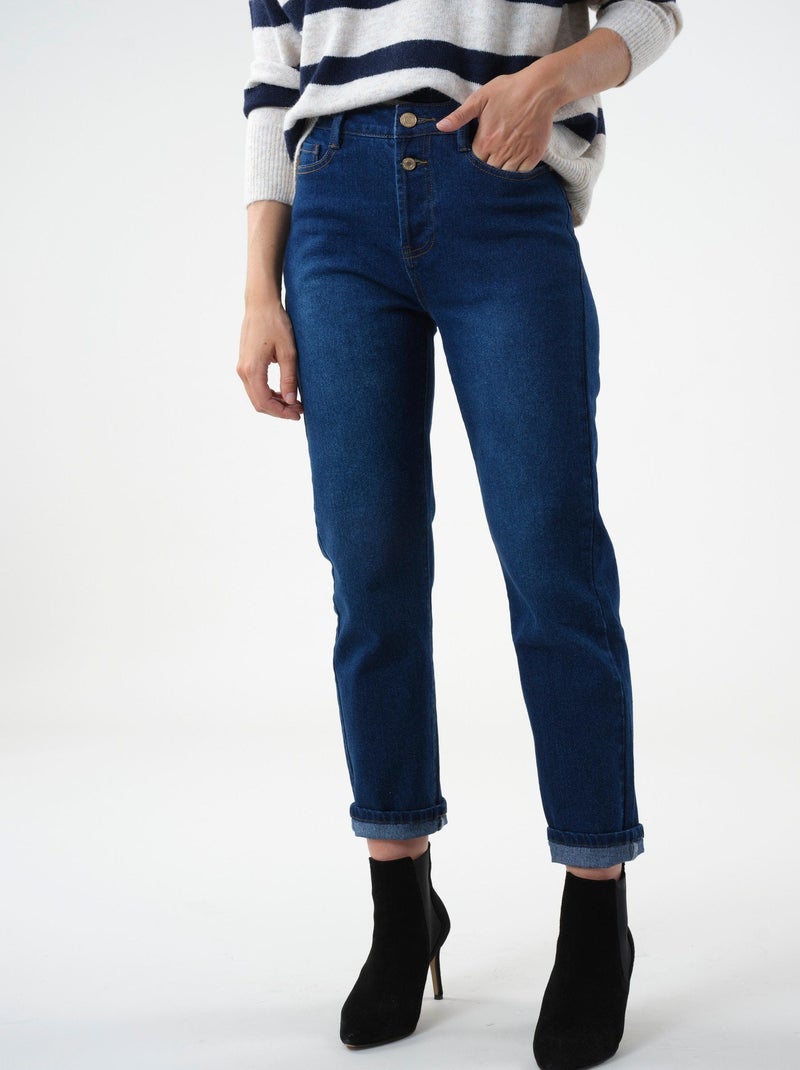 Jeans mom regular 'Deeluxe' Bleu foncé - Kiabi