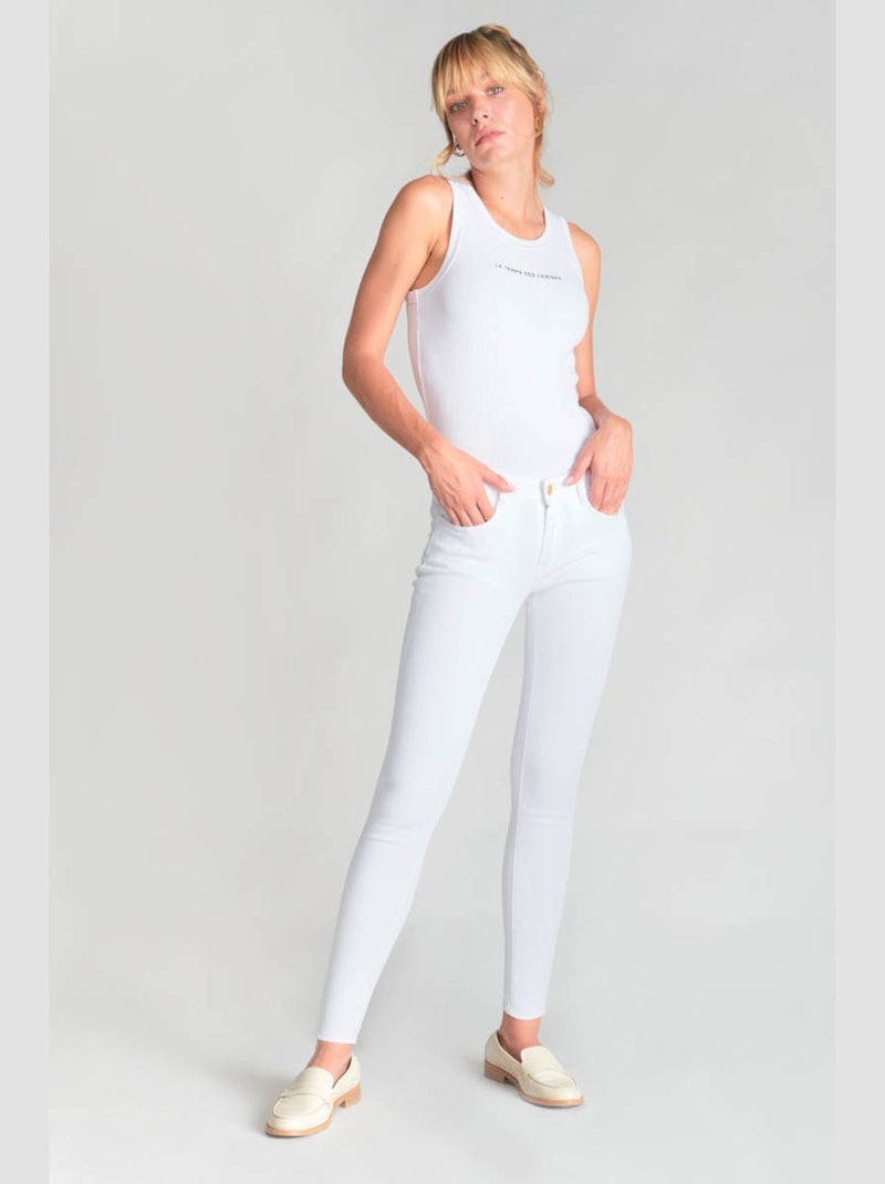Jeans POWER skinny 7/8ème 'Le Temps Des Cerises' Blanc - Kiabi