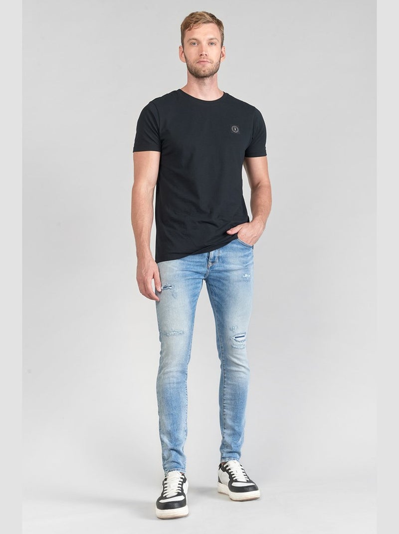 Jeans POWER skinny 7/8ème 'Le Temps Des Cerises' Bleu - Kiabi