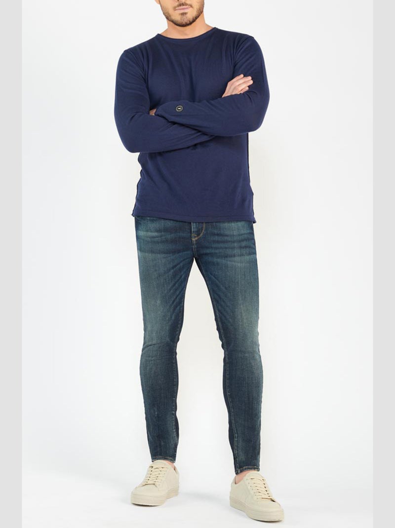 Jeans POWER skinny 7/8ème 'Le Temps Des Cerises' Bleu - Kiabi