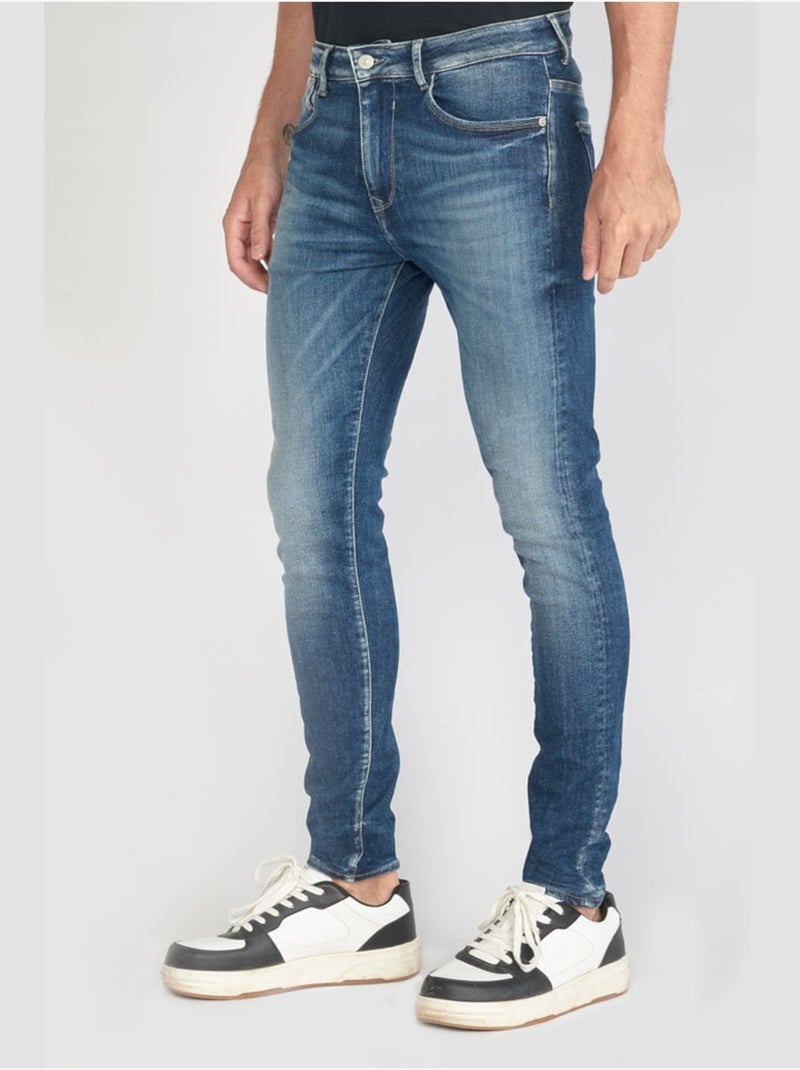Jeans POWER skinny 7/8ème 'Le Temps Des Cerises' Bleu - Kiabi