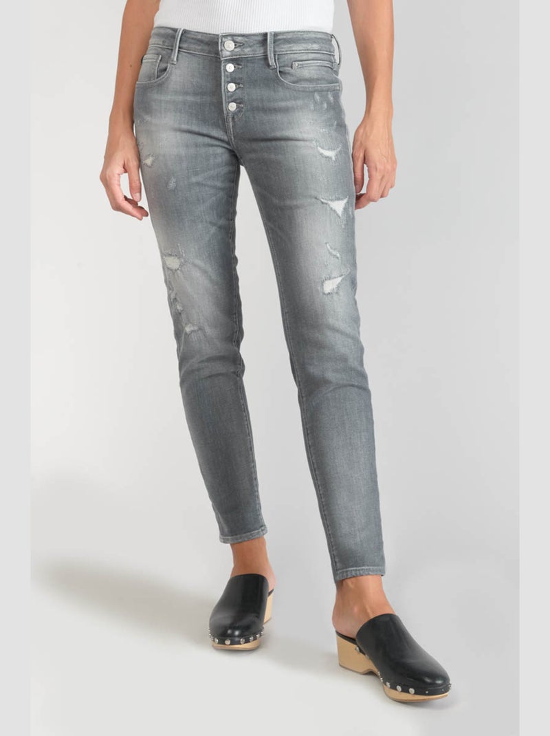 Jeans POWER skinny 7/8ème 'Le Temps Des Cerises' Gris - Kiabi